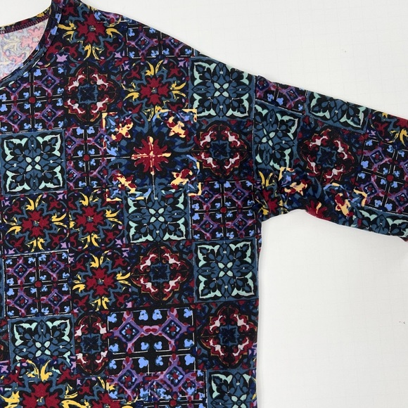 LuLaRoe Irma Black and Purple Tunic Tee Shirt Size XXS - Picture 4 of 10